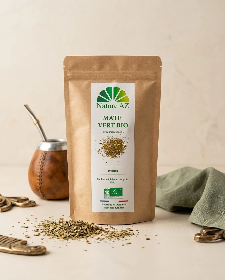 Yerba Maté vert Bio : feuilles coupées pour infusion