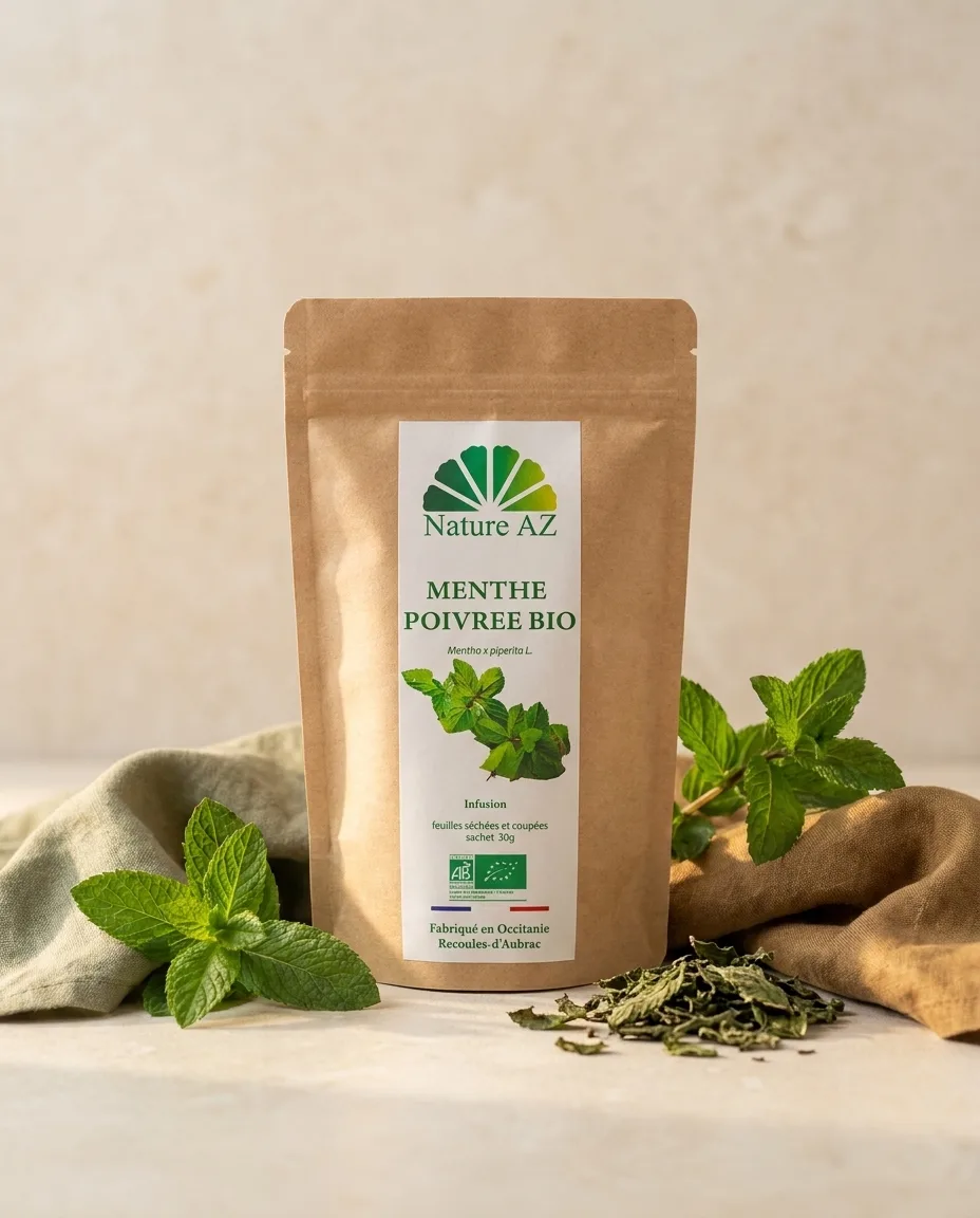 Feuilles de menthe poivrée Bio coupées